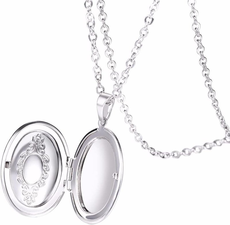 Weenkeey 2 Pcs Locket Necklace that Holds Pictures Stainless Steel Locket Pendant Necklace Memory Photo Pendant Necklace for Women Girls - Image 5